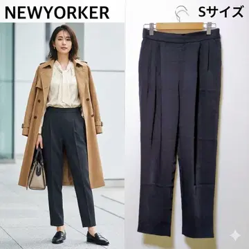 새상품급 뉴요커 워셔블 테이퍼드 팬츠 다크 네이비 7호 오피스