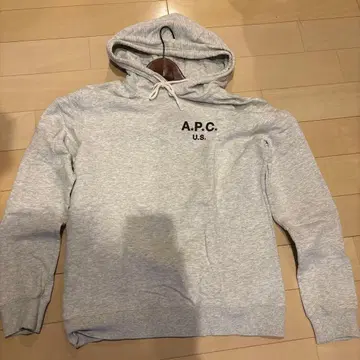 A.P.C. 그레이 후드 부착 후드티 S
