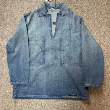 Auralee 셀비지 페이디드 데님 셔츠 0