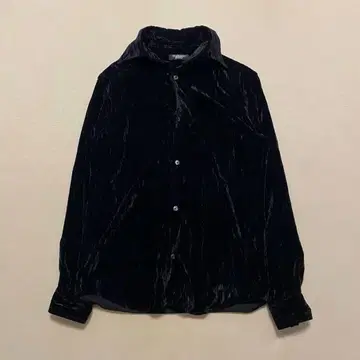 토네이도 마트 긴팔 셔츠 벨로아 벨벳 광택 Y2K