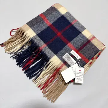 현행 새상품 매킨토시 철학 캐시미어 대형 스톨 체크