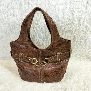 악어 엠보싱풍 가죽 토트백 브라운 GAP