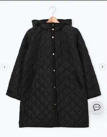 블랙 퀼팅 롱 자켓