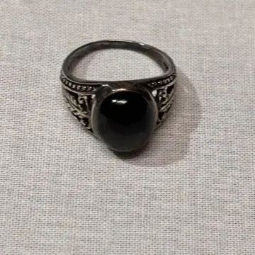 실버 반지 빅 사이즈 블랙스톤