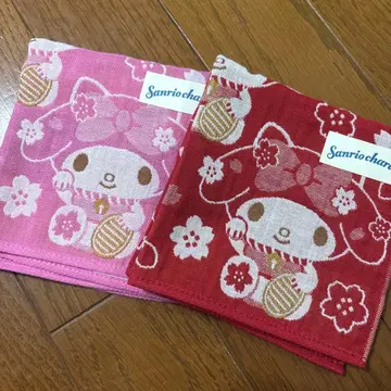 마이멜로디 행운 고양이 거즈 손수건 2색 세트