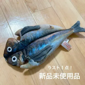 이토 마린타운 한정판 전갱이 구이 봉제 인형 고양이 완구 전갱이