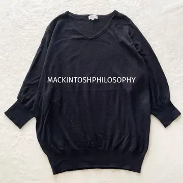 매킨토시 필로소피 돌먼 슬리브 니트 울 혼방 네이비 7부 소매