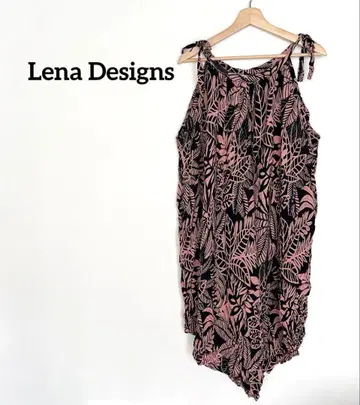 Lena Designs 리프 무늬 올인원 어깨끈 조절 가능 리조트 하와이