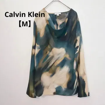 캘빈클라인 Calvin Klein 긴팔 셔츠 M 수채화 아트 패턴