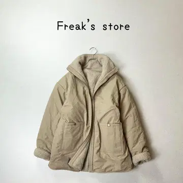 새상품 Freak's store 스탠드 카라 리버서블 보아 블루종