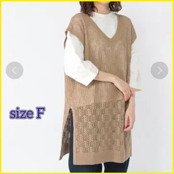 [스튜디오 클립] (F) 7게이지 시스루 패턴 롱 베스트 니트 베스트