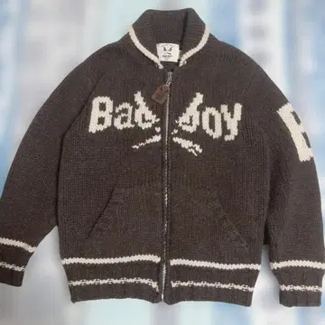 BAD BOY 배드 보이 카우친 니트 스웨터 집업 울
