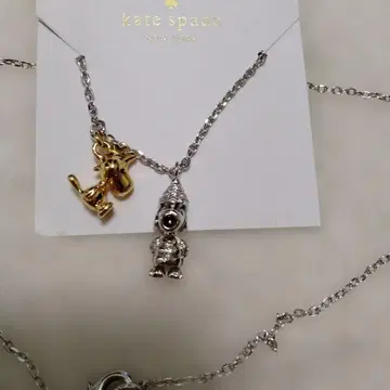 신상 kate spade 동물 참 실버색 목걸이