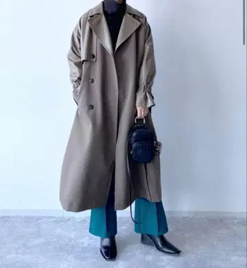 돌려입기 좋은 [ HARE ] 가죽 콤비 트렌치코트 롱 코트