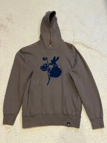 Paul Smith RED EAR 그레이 꽃무늬 자수 후드 부착 후드티