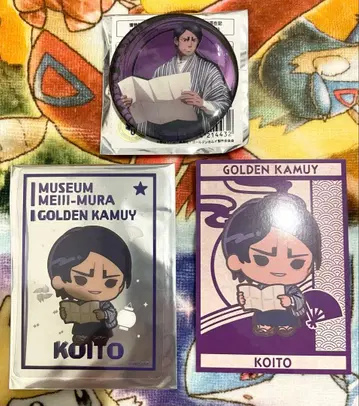 골든 카무이 메이지 마을 캔뱃지 클리어 카드 코이토 오노노신 세트
