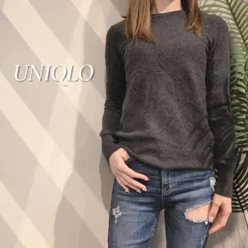 [ 새상품급 ] UNIQLO 캐시미어 100 크루넥 스웨터 리브 소매