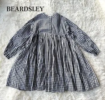 BEARDSLEY 비어즐리 선염 개더 튜닉 블라우스 체크