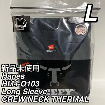헤인즈 비피 롱 슬리브 크루넥 서멀 블랙 L 사이즈