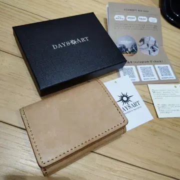 DAYSART 데이즈아트 미니 지갑 이탈리아 가죽 동전 수납 내추럴