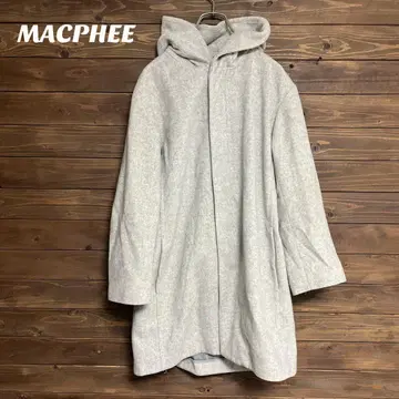 [ 맥피 ] MACPHEE 후드 부착 그레이 롱 코트 XS