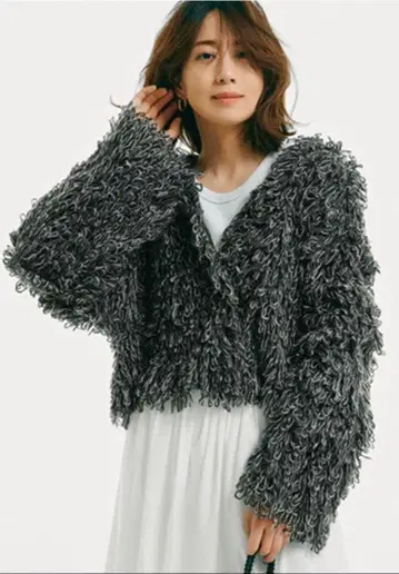 크롭 루프얀 가디건