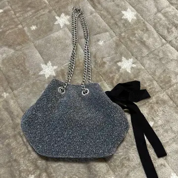 PLST 실버 글리터 파티 백