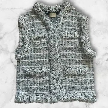 유나이티드 애로우즈 믹스 체크 트위드 니트 베스트 지레