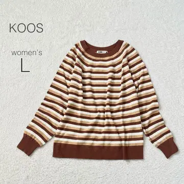 [코스] 보더 니트 긴팔 라운드넥 면 혼방 캐주얼 [L] 컨디션 최상