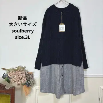 62 새상품 빅 사이즈 soulberry 니트 원피스 15호