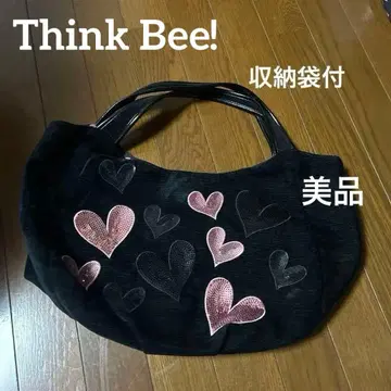 Think Bee! 싱크비 토트백 저스트하트 하트 무늬 블랙