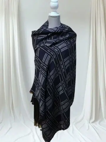 새상품급 Dunhill 스톨 대형 울.실크.레이온