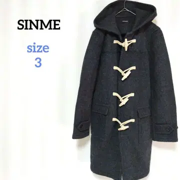 신메 후드 부착 롱 더플 코트 토글 울 후디 이타야 유카