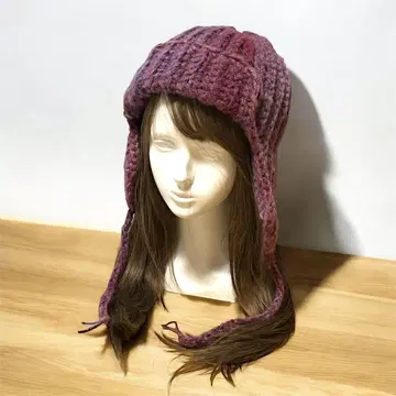 22 핸드메이드 니트 플라이트 캡 고양이 귀 y2k 동경 그라데이션