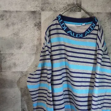 맨투맨 트레이닝복 그레이 보더 블루 L A25,13