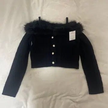 GRL gn549 퍼 오프숄더 케이블 짜임 니트탑