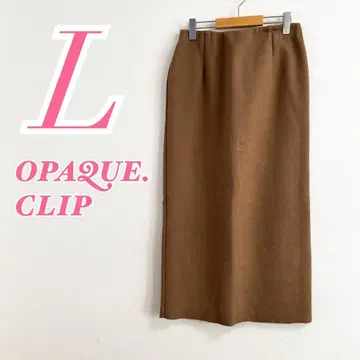 OPAQUE.CLIP 롱 타이트 스커트 브라운 L 플리스 슬릿