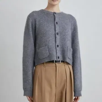 새상품급 미스 로에 컴팩트 샤기 니트 가디건 그레이
