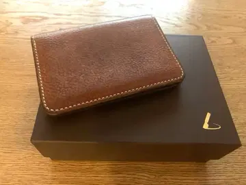 츠치야 가방 가죽 이단 접이식 지갑 브라운 박스 포함