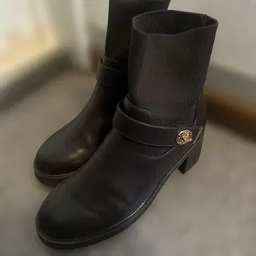 레더라이크 니트 도킹 부츠