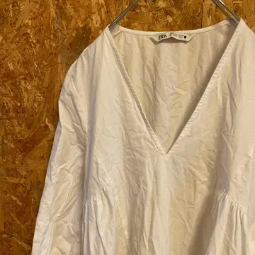 AE9369 ZARA 원피스 화이트 여성용 26 네이비