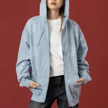 [ XLARGE ] ALLOVER EMBROIDERY ZIP UP