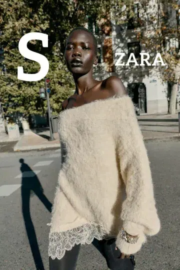 ZARA 레이스 콤비 니트 스웨터 S 사이즈