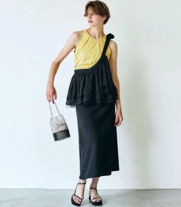 새상품급 la belle Etude 2way 원숄 스커트 블랙