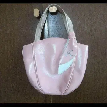 핑크 광택 토트백