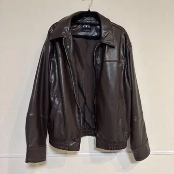 브라운 가죽 자켓