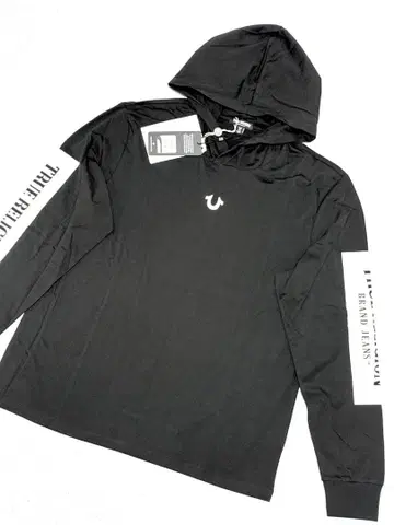 TRUE RELIGION 트루 릴리전 후드 부착 롱 T셔츠 미사용 새상품