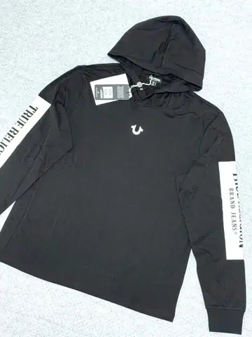TRUE RELIGION 트루 릴리전 후드 부착 롱 T셔츠 미사용 새상품