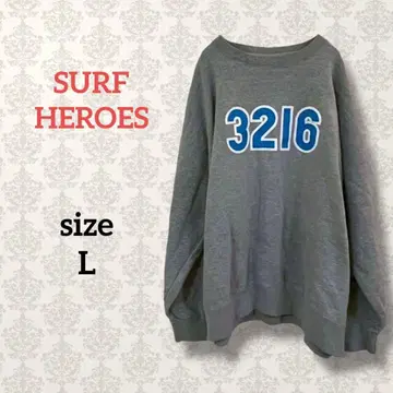 서프 히어로즈 [ L ] 그레이 맨투맨 캐주얼 스트릿 트레이닝복