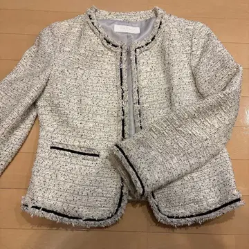 [투모로우랜드] 트위드 노카라 자켓 사이즈 38